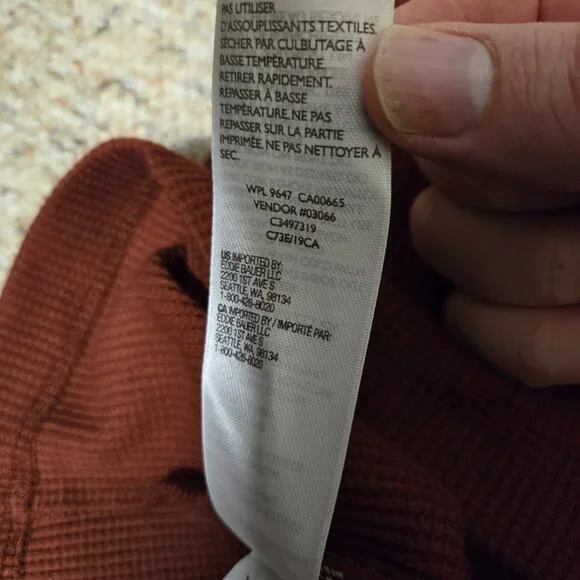 NWT Eddie Bauer XL Waffle Knit Henley Shirt (26" PTP) - Picture 7 of 9